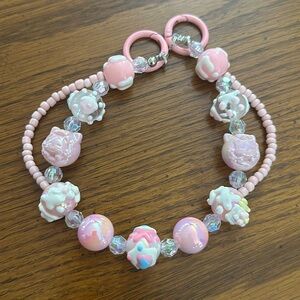 Beaded charm keychain